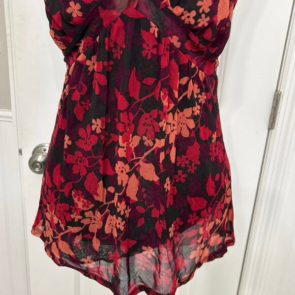 Vintage Y2K New York & Company Sheer Floral Whimsigoth Babydoll Blouse XS - Picture 4 of 8